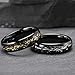 Concept Knight Black Tungsten Carbide Rings for Men and Women 6mm Inlaid with Golden/Silvery Wire Men's Engagement Wedding Bands High Polished (6mm silver and black, 8)