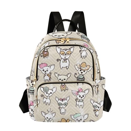 UWSG Mini Backpack Purse Cute Chihuahua Dog Lightweight Shoulder Bag，S