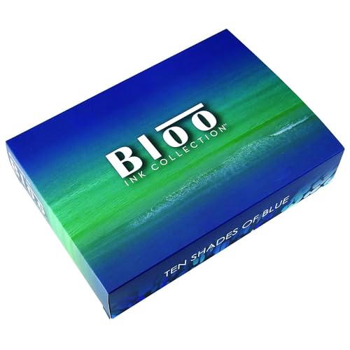 Monteverde USA Bloo Ink Collection Gift Set – 10 Unique Blue Fountain Pen Inks, 30ml Bottles, Premium Quality