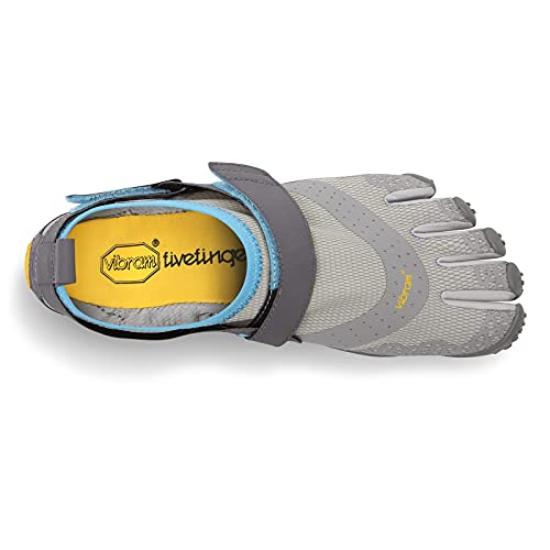 Vibram Tênis aquático feminino FiveFingers V-Aqua, Cinza claro/azul, 7.5-8