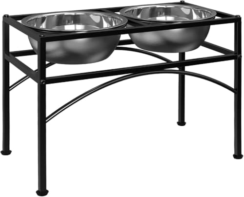 Image of bhoomi Lifestyle Dog Bowls for Large Dogs, 14 inch Raised Dog Bowl Stand for Large Sized Dog, Dog Feeder with Food and Water Bowls