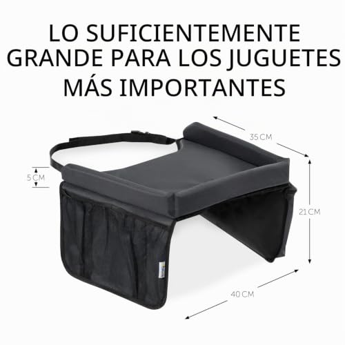 Miniatura 3 de Hauck Play On Bandeja Niños Coche - Mesa Plegable Infantil Para Entretenimiento En Viajes - Múltiples Compartimentos - Bordes Elevados - 40x34 Cm - Gris