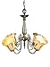 Dale Tiffany TH70240 Columbus Tulip Light Fixture, Antique Brass and Glass Shade