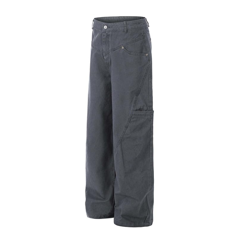 Men's Pants Loose Casual Spring Summer American Retro Wide Leg Straight Leg Cargo Trouser for Men4