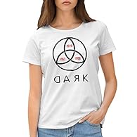 Dark Tv Series Logo Women's White T-Shirt Size S Top Quality and Soft Branded Shirt with Digitally Printed Picture Wash inside out on a 30C. Not tumble dry! Do not dry clean