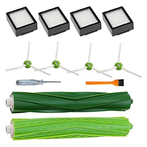 PELLYDA Replacement Parts for irobot Roomba i,e&j Series,Roomba i3 i3+ i4 i6 i6+ i7 i7+ i8 i8+ E5 E6 E7 Vacuum Cleaner, Roomba accessories kits 1 Set Rubber Brushes,4 HEPA Filters,4 Side Brushes Cover