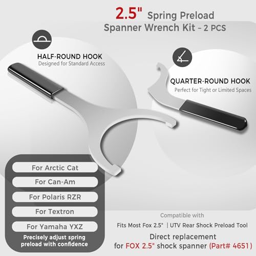 Image of 2.5 inch Spring Preload Spanner Wrench Kit fit for Arctic Cat, Can Am Maverick, Polaris RZR, Textron, and Yamaha YXZ Models with Preload Shock Body (for Fox 2.5 inch shock bodies)