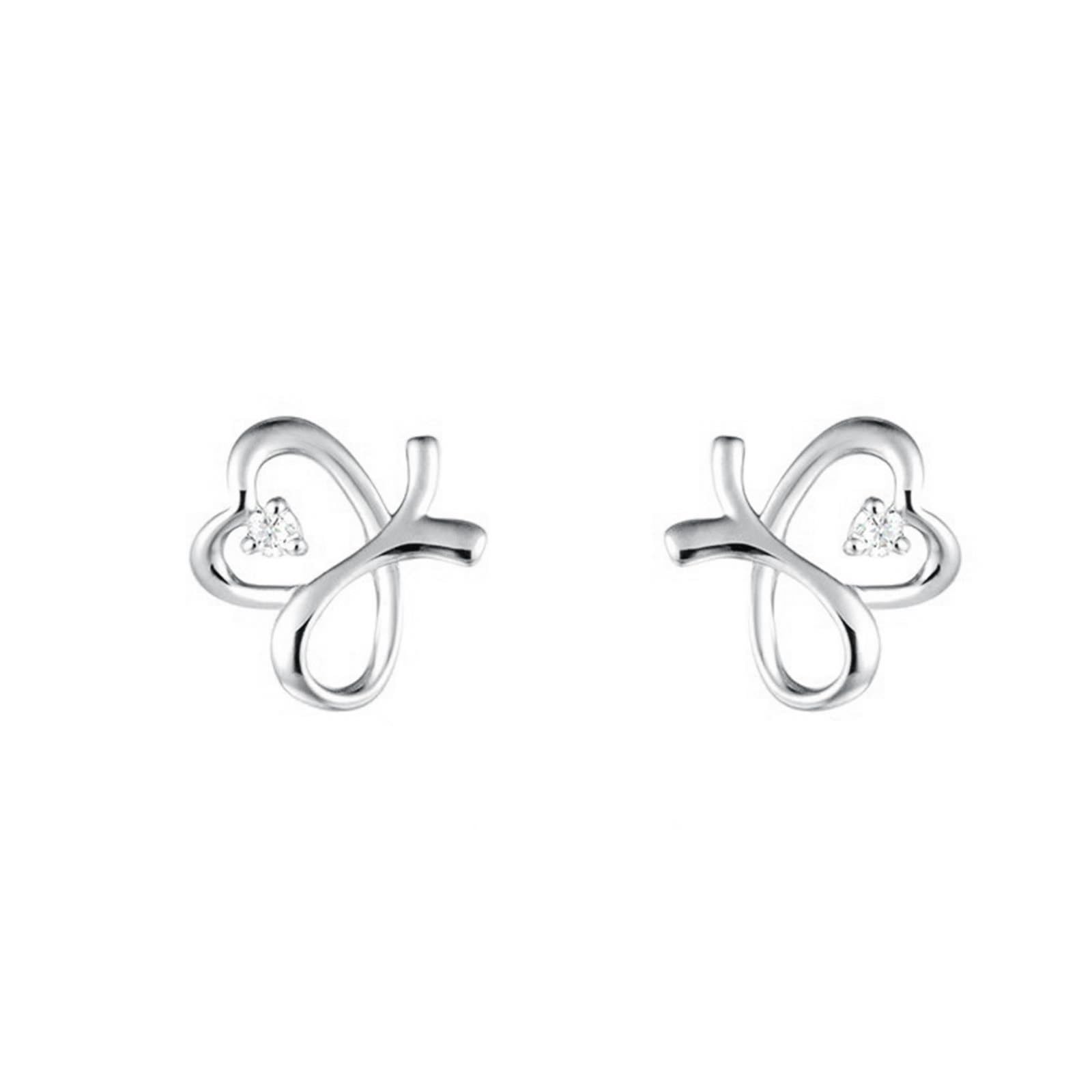 Puces d'oreilles Or moissanite et diamant papillon creux pour une brillance exceptionnelle