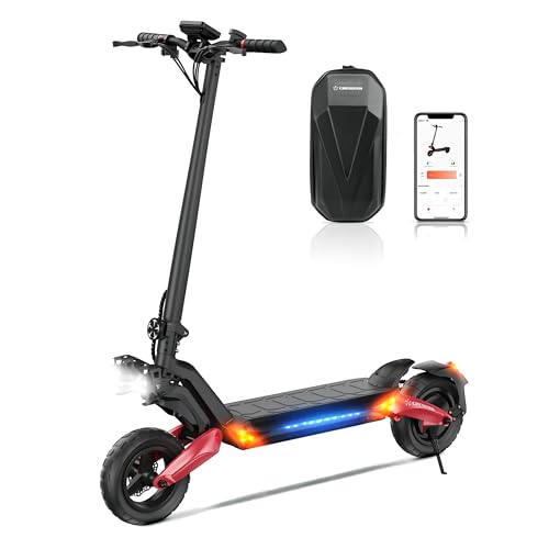 Patinete Electrico Adultos, 48V 15 Ah Batería, 2 Luz Frontal Brillante, Pedales Anchos, Patinete Eléctrico Plegable 10' con App, Carga 200 kg, 4 Modos de Velocidad, Scooter Eléctrico Adulto con Bolsa