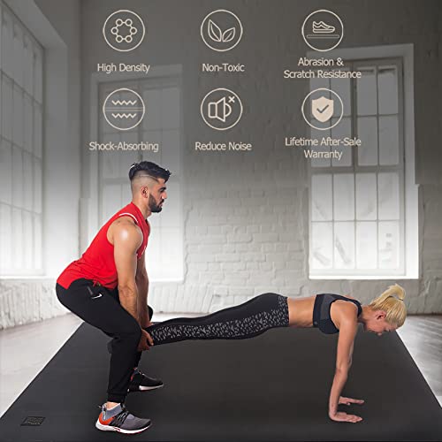 Gxmmat Large Exercise Mat 6'X5'X7Mm, Non-Slip Workout Mats For Home Gym Flooring, Extra Wide And Thick Durable Cardio Mat, High Density, Shoe Friendly, Great For Plyo, Mma, Jump Rope, Stretch, Fitness #TOP4