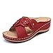 Sandalias Moda para mujer Sandalias planas de cuña con punta abierta Sandalias ortopédicas de confort premium con soporte para el arco Sandalias para caminar de verano para damas para deportes al aire