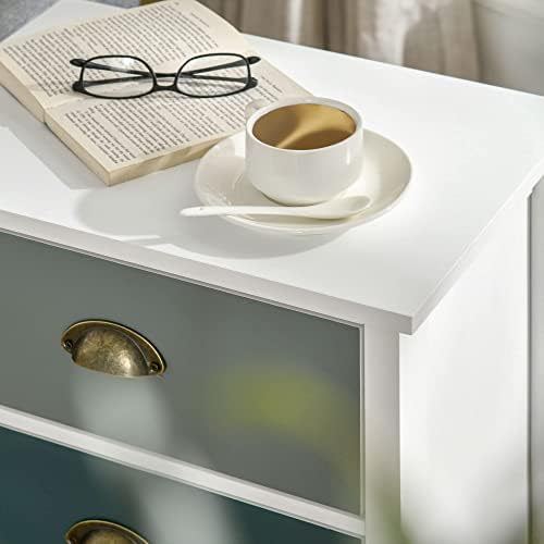 HOMCOM Storage Cabinet Unit, 3-Drawer Dresser, Chest of Drawers with Metal Handle for Living Room, Bedroom