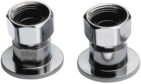 FSE 373-KR-21-400L Silver Series Coupling Flanges, Faucet Mount Flanges with 1/2" NPT Female Inlet, Fits 12-8 Silver Series 8" Center Wall Mount Faucet, Includes 2 Rubber Washers, 2-Pack