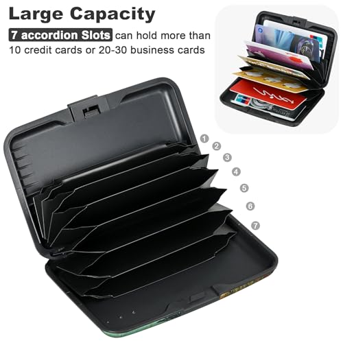 Image of ELFISH Mini RFID Aluminum Wallet Credit Cards Holder Business Card Case Metal ID Case for Men Women(Scenery)