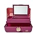 Claire's Features - Caboodles Makeup Case, On the Go Girl Travel Cosmetic Organizer with Mirror, Pink & Violet with Glitter Gold Handle Storage Box: 13 x 7.4 x 6 Inches
