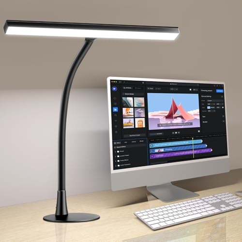 NovoLido LED Desk Lamp for Home Office, 360° Flexible Gooseneck