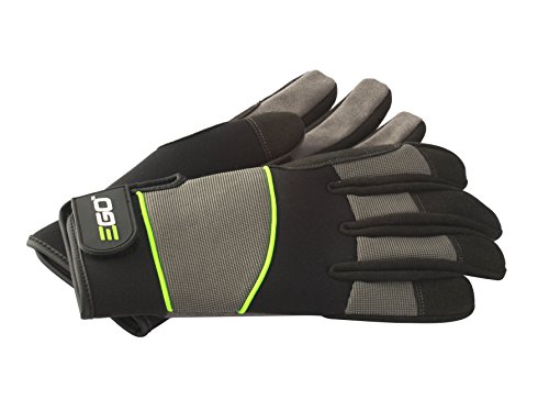 EGO POWER+ GV001L Durable Synthetic Breathable Work Gloves with Reinforced Protection, Large, Black