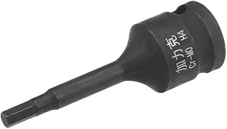 TOP-VIGOR Douille hexagonale à impact, clé Allen H4 (4 mm), embouts hexagonaux en acier CR-MO de qualité supérieure, 60 mm de longueur pour clé dynamométrique, clé à cliquet, perceuses à choc