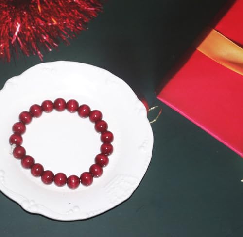 Perles en bois rouge foncé de 12 mm pour la création de bracelets - 7