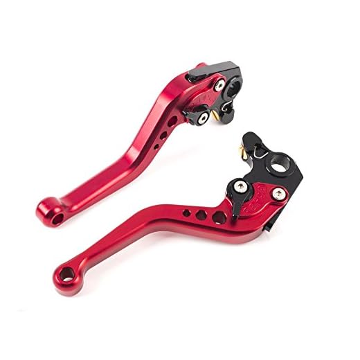 Moto Frenos y Embrague CNC Corto Palanca Ajustable Aluminio para Sport Bike Ducati Hypermotard ST4S 620 MONSTER/620 MTS 400 Monster S2R 800 695 Monster 696 un par (DB12/D22) SPL020 (Red)