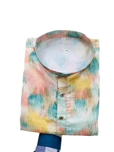 Image of FOXDX Men's Traditional Cotton Floral Printed Only Kurta
