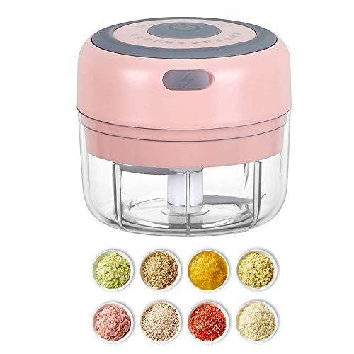 Electric Mini Garlic Chopper SlicerGarlic Press Meat Grinder Cordless Garlic Masher Processor Chop VegetableOnionFruitsChiliMeat To Make SaladPestoColeslaw For Kitchen Gadgets100ML