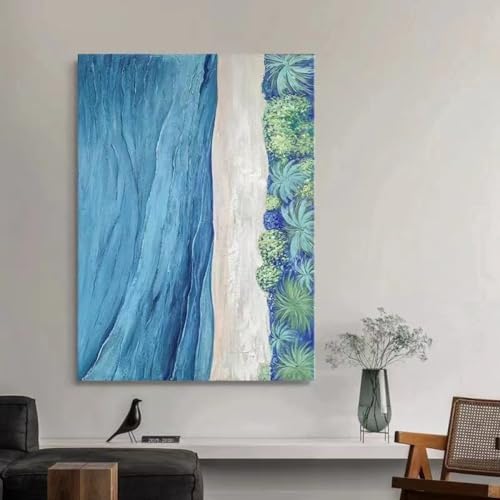 Tableau peinture huile sur toile abstrait fait main pour un salon contemporain