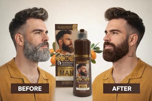 Shampoo tinte para bigote y barba, color marrón oscuro 200 ml miniatura 4