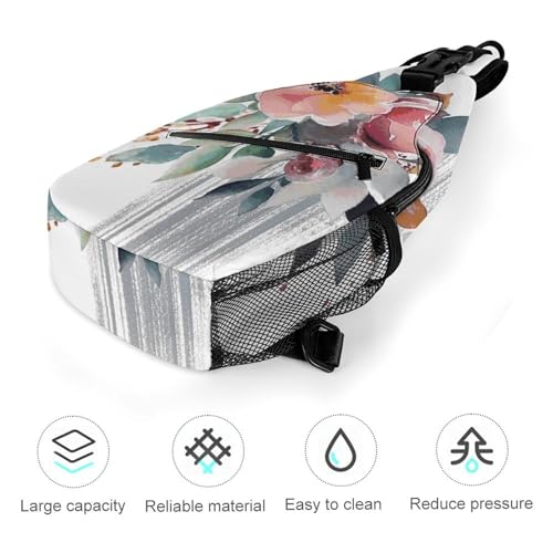 Bolso tipo bandolera floral para senderismo 38x20 cm miniatura 5