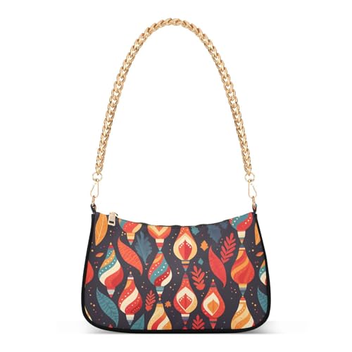 Sac à main pour femmes motif ampoules de Noël colorées avec bandoulière chic
