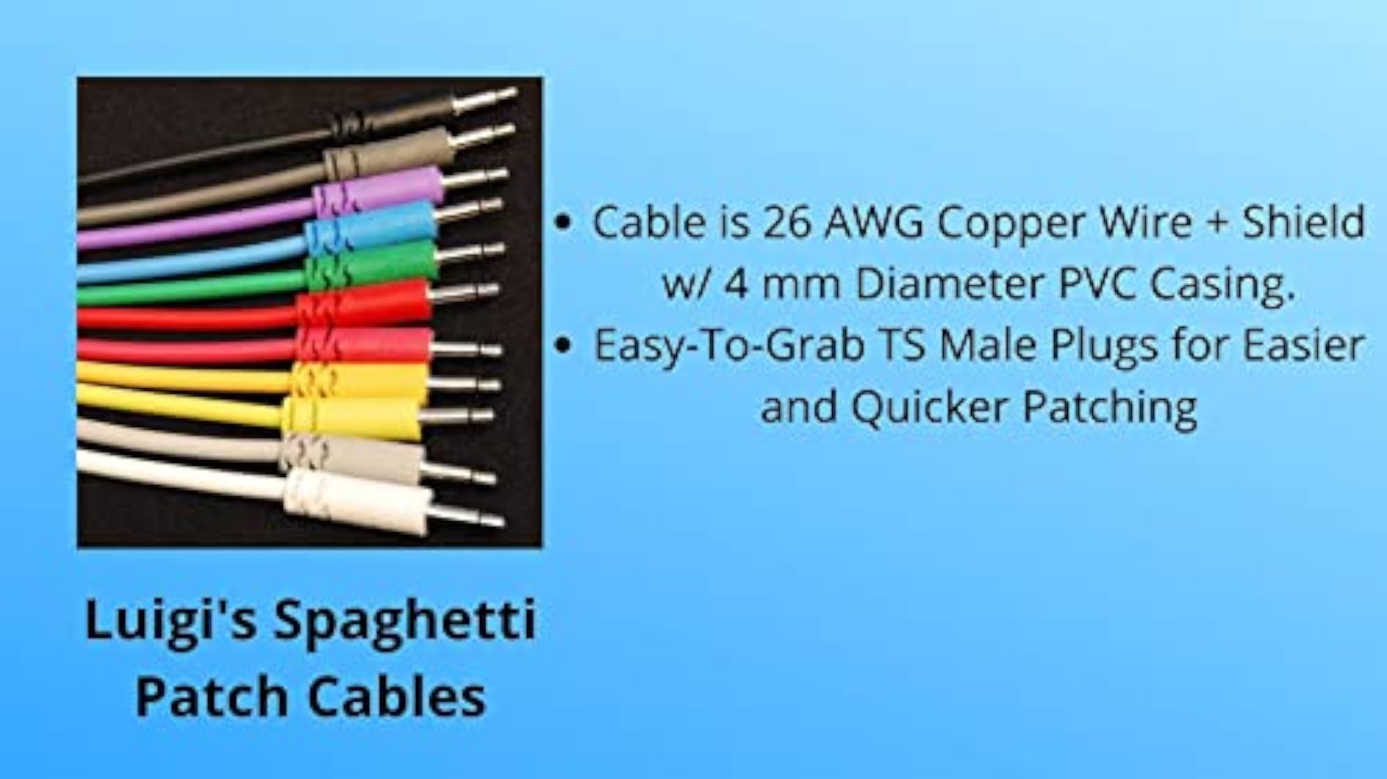 Luigis Modular Supply Spaghetti Eurorack Patch Cables