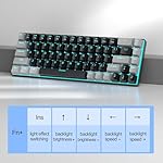MageGee Portable 60% Mechanical Gaming Keyboard, MK-Box LED Backlit Compact 68 Keys Mini Wired Office Keyboard with Red Switch for Windows Laptop PC Mac - Black/Grey - Image 5
