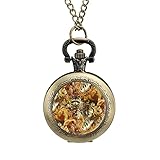 アライグマ、ムース、オオカミ、鹿、クマ、プーマの動物愛好家 ヴィンテージ懐中時計合金時計ペンダントスネックレ メンズ レディースギフト