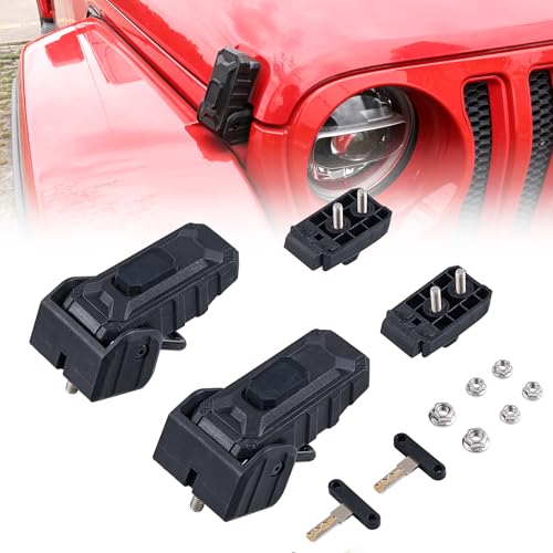 Locking Hood Latch with Keys for 2018-2026 Wrangler JL JLU Gladiator JT