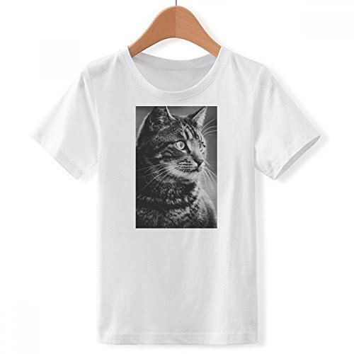 T-shirt chat noir et blanc vêtement garçon X-Grand motif animal sauvage multicolore