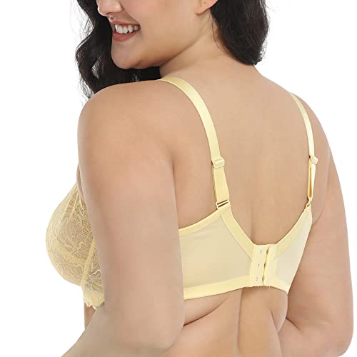 Image of HSIA Minimizer Bras for Women, Full Coverage Lace Bra for Heavy Breasts Unlined Bras with Underwire