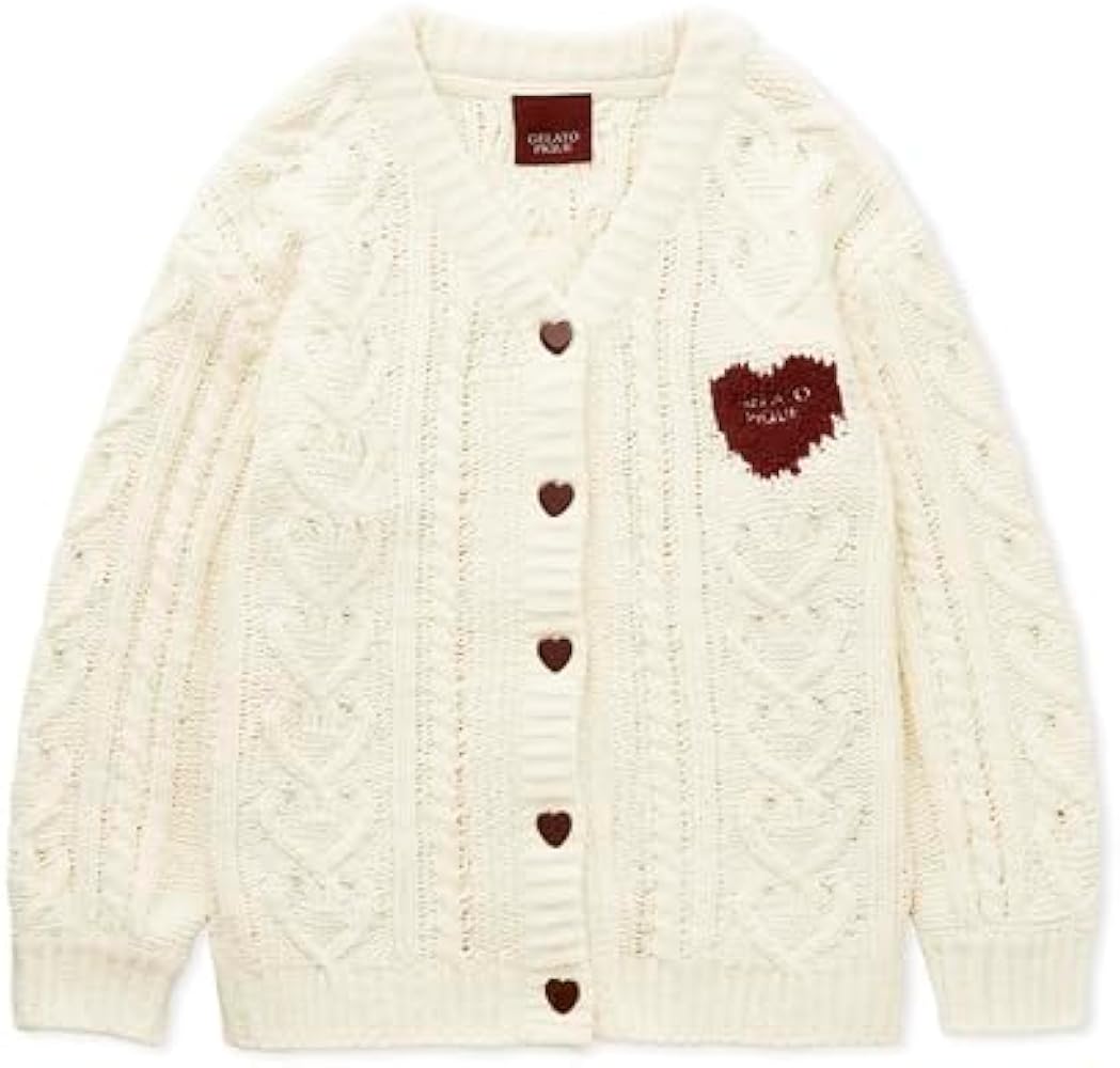 Amazon | [ジェラート ピケ] Valentine ハートアランカーディガン