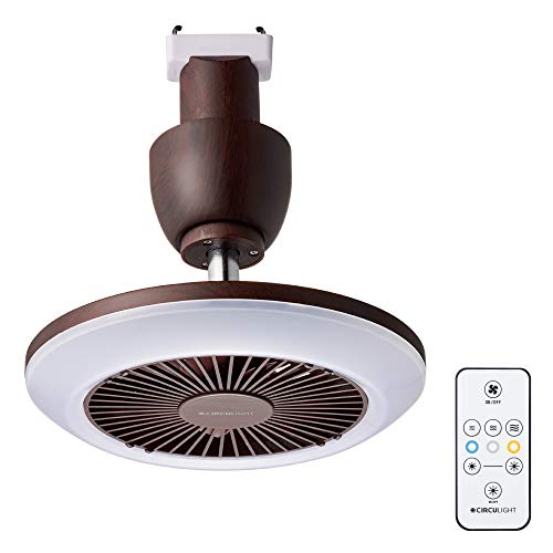 ドウシシャ サーキュライト ソケットシリーズ 引掛けモデル 調色3段階 60W相当 風量3段階 リモコン付き ダークウッド