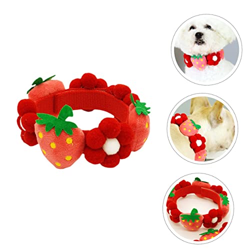 Collier pour chat fleur de fraise réglable et décoratif pour animaux - 4
