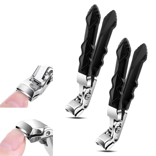 Outfany Nail Clipper, PRO Toenail Clippers for Seniors Thick Toenails, Clip Like a Pro (2PCS)