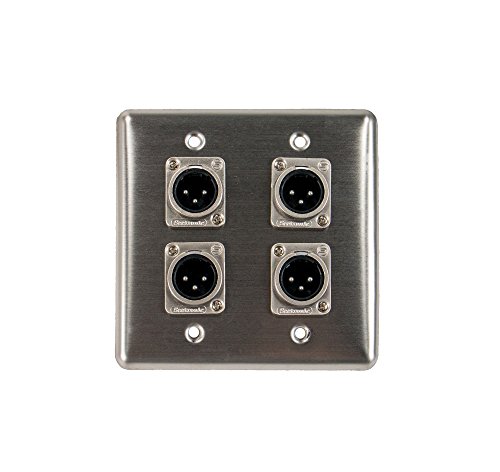 Elite Core Quad Wall Plate w/4 XLR Male Connections Q-4-4XM