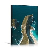 Canvas Wall Art Rocky Seas Beach Beach Blue Coastal Cool Photography Relax/Calm - 12x18 inches