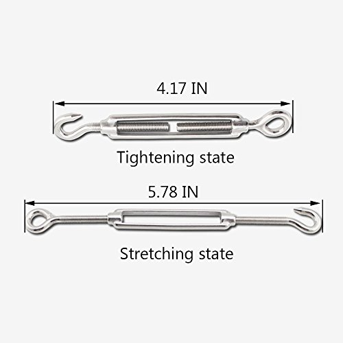 Gancio e tenditore per filo o corda M4, in acciaio...