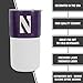 Rico Industries NCAA Northwestern Wildcats 16 oz Ceramic Tumbler with Silicone Grip, Deep Laser Engraved, Purple and White Colored Design with Slide Lid, Travel Coffee Mug, Matte Glaze
