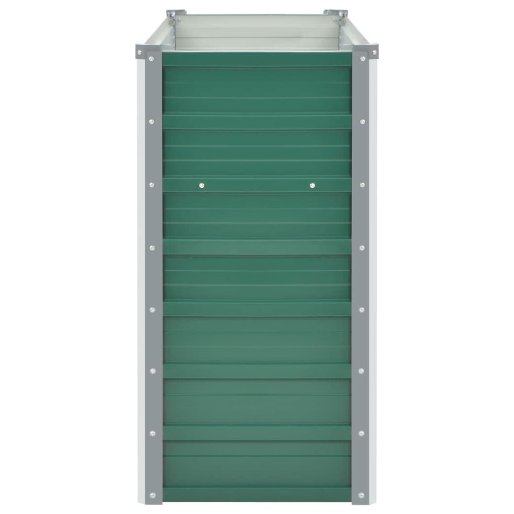 Fioriera rialzata in metallo, per terrazze, balconi, in acciaio zincato, 160 x 40 x 77 cm, verde