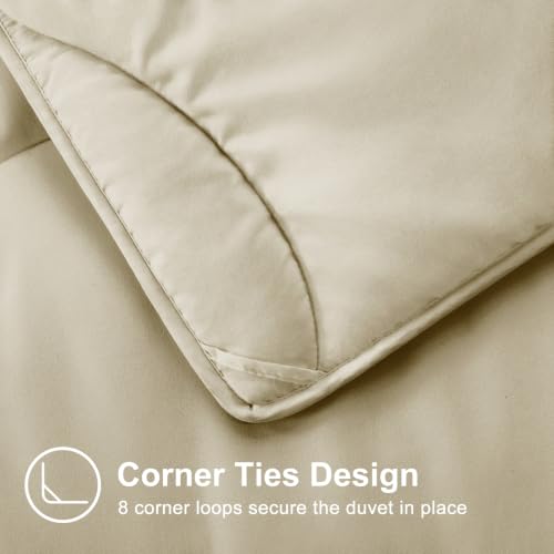 Image of MEELUS Lightweight Comforter Cooling Beige, All Season Duvet Insert