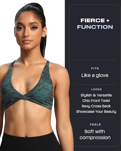 Image of Aoxjox Women's Workout Sports Bras Fitness Metamorph Sienna Twist Bra Yoga Crop Tank