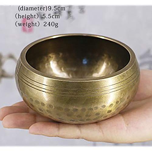 Mosiężna Chime Brązowa Qing Budda Dźwięk Misa Nepal Tybet Chant Joga Medytacja Miska Rękodzieło Mosiądz Misa dźwiękowa (8,5 cm)