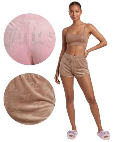 Image of Juicy Couture Women's 2-Pack Sleep and Lounge Velvet Fleece Dolphin Shorts