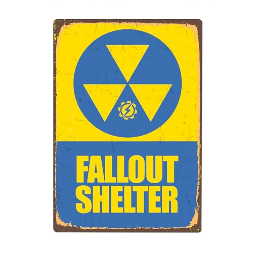 Flinelife Fallout Shelter Sign, 8x12, Garage Decor, Man Cave Sign, Video Game Room Decor